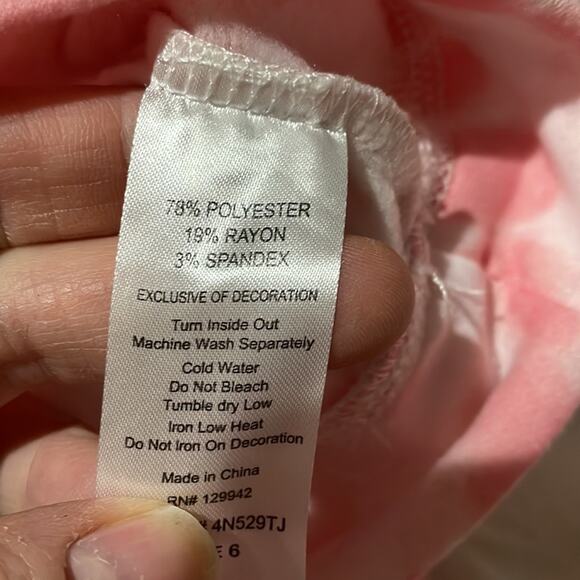 Btween 6 pink white tye dye sweatsuit unicorn glitter facemask worn once euc - Picture 4 of 8